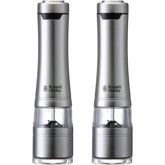 Russell Hobbs 7922JP Electric Salt & Pepper Mill Set, Adjustable Coarseness, 2-Pack - Gomix Brands Outlet