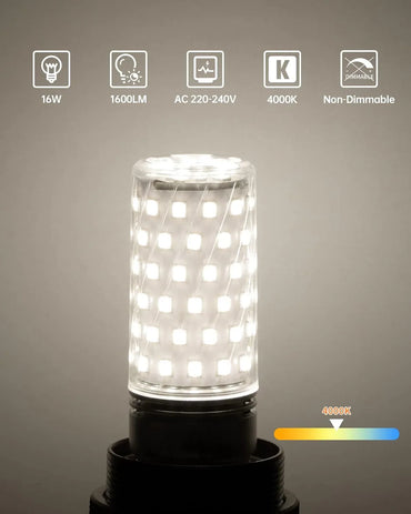 Tomosu 16W E27 Neutral White LED Bulb – Pack of 4 - Gomix Brands Outlet