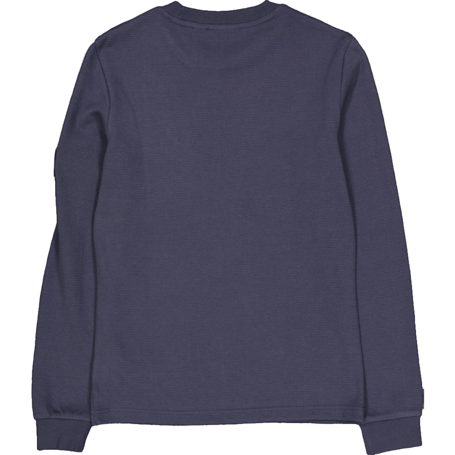 Calvin Klein Badge Waffle Long Sleeve Tee in Ban Ebony
