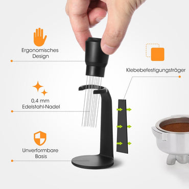 Aieve 0.4mm Needle WDT Espresso Distribution Tool with Magnetic Stand