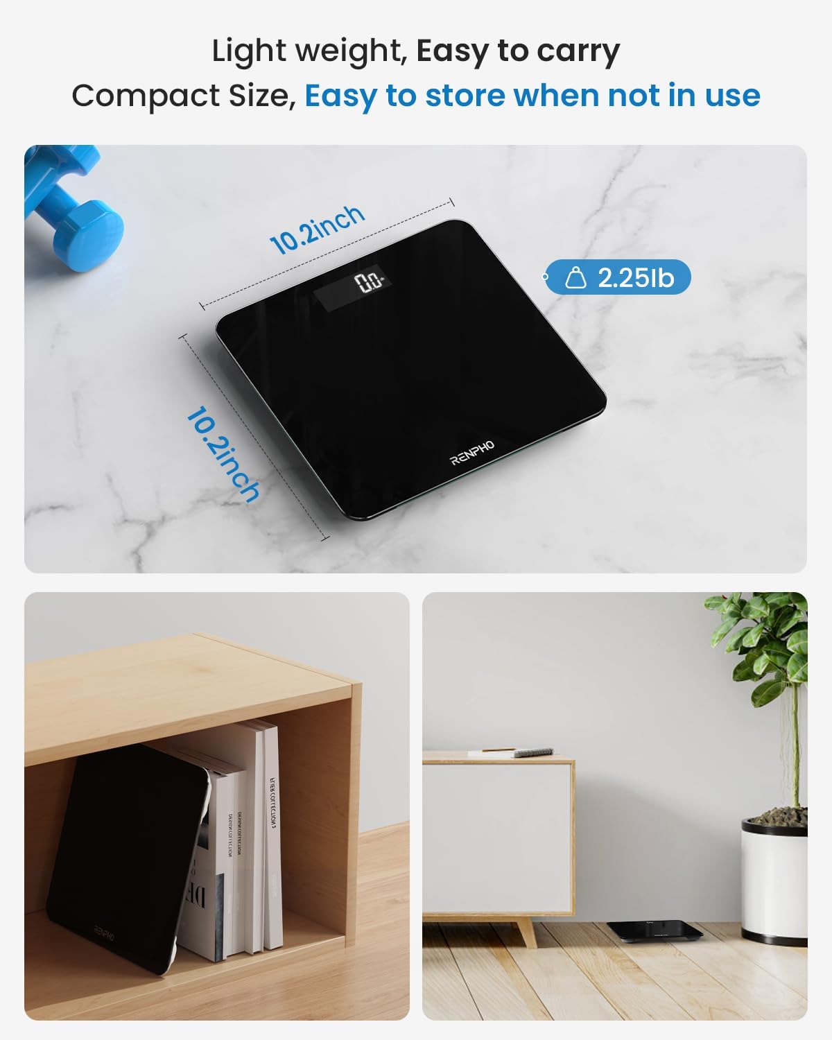 RENPHO Ultra Slim Digital Bathroom Scale with High‑Precision Sensors