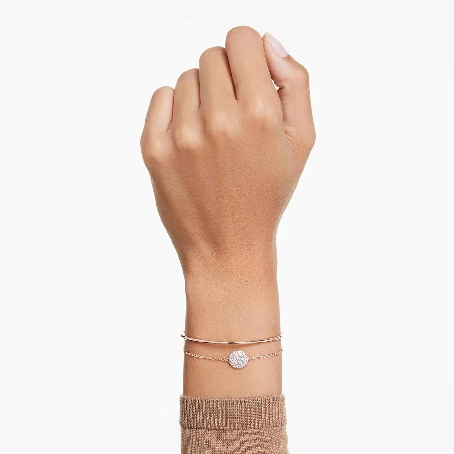 Swarovski Meteora Rose Gold Bangle Bracelet with Crystal Detailing - Gomix Brands Outlet