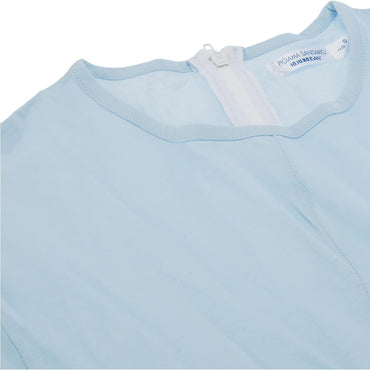 Classic Blue Cotton Zip-Front Geriatric Pajama Set for Men