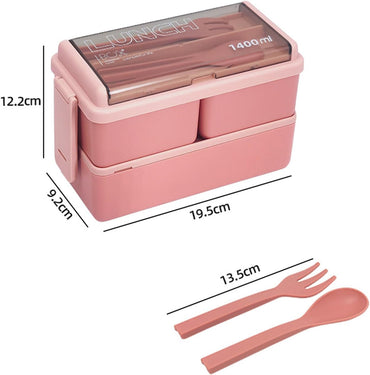 Soulnioi Bento Box Leak Proof 2‑Layer 3‑Compartment Kids
