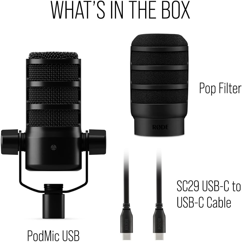 RØDE PodMic USB Dynamic Microphone for Podcasting, Streaming, Gaming