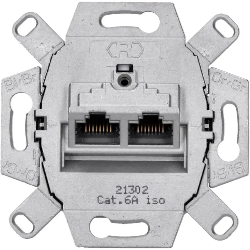 Rutenbeck Cat.6A ISO 8/8 Up 0 Flush-Mount 2-Port Wall Plate - Gomix Brands Outlet