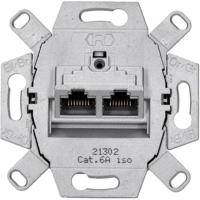 Rutenbeck Cat.6A ISO 8/8 Up 0 Flush-Mount 2-Port Wall Plate - Gomix Brands Outlet