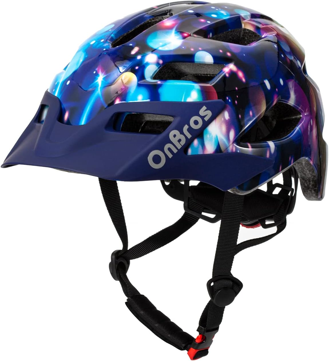 OnBros Star Blue Kids Bike Helmet with Adjustable Visor