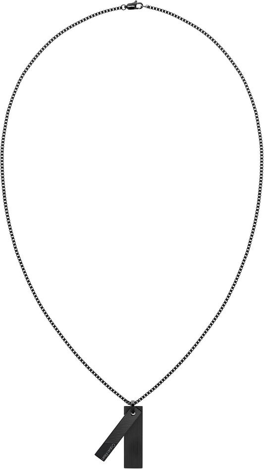 Calvin Klein Men's Architectural Stainless Steel Necklace Modern Bar Design