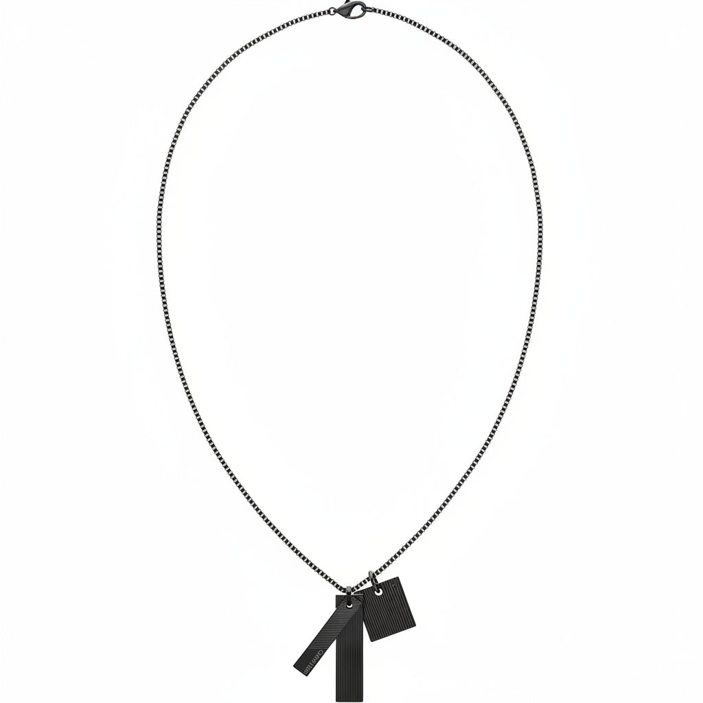 Calvin Klein Men's Architectural Stainless Steel Necklace Modern Bar Design - Gomix Brands Outlet