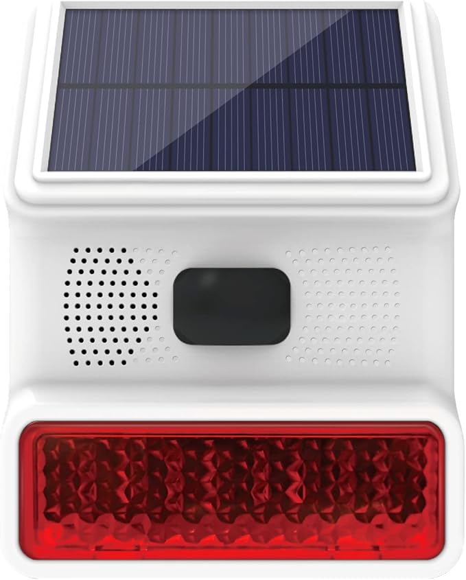 PGST Solar Outdoor Alarm Siren with LED Flashing Light Function 433 MHz