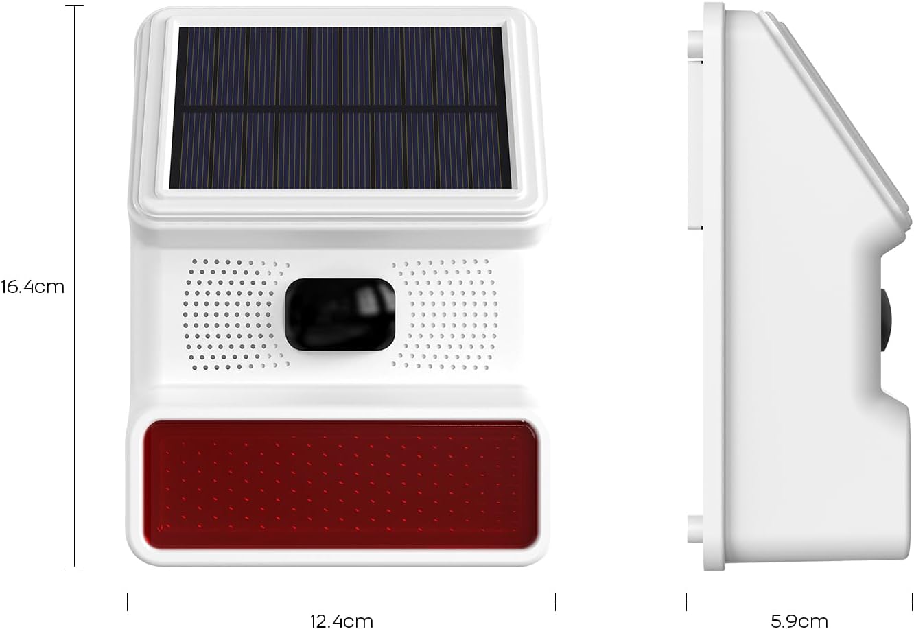 PGST Solar Outdoor Alarm Siren with LED Flashing Light Function 433 MHz