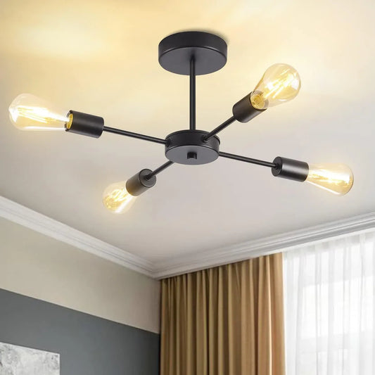 ANWIO Black 4-Way Sputnik Ceiling Light Modern Fixture - Gomix Brands Outlet