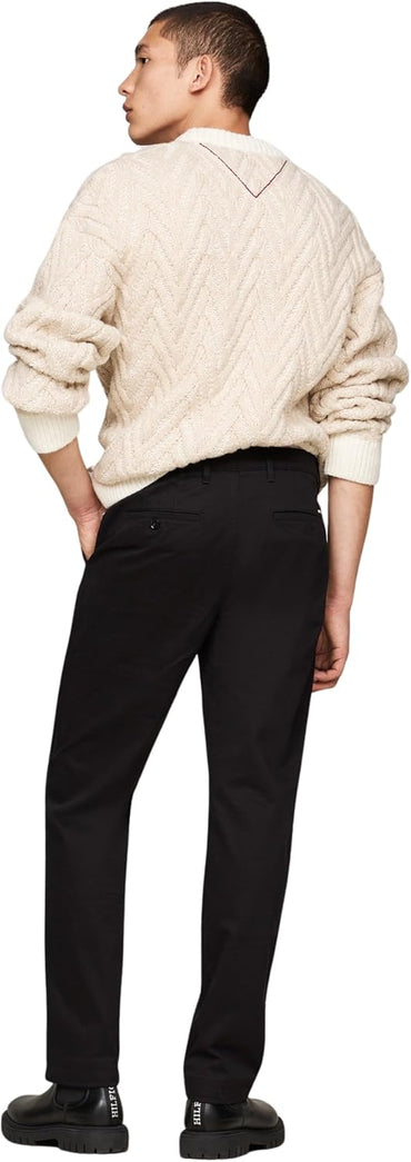 Tommy Hilfiger Men's Satin Chino Pants Black Classic Fit