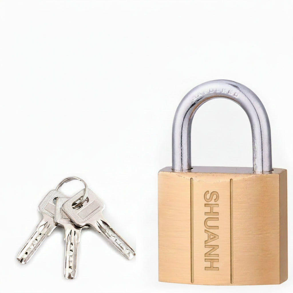 TakFree 32mm Brass Padlock with Key Heavy Duty 2-Pack Brown