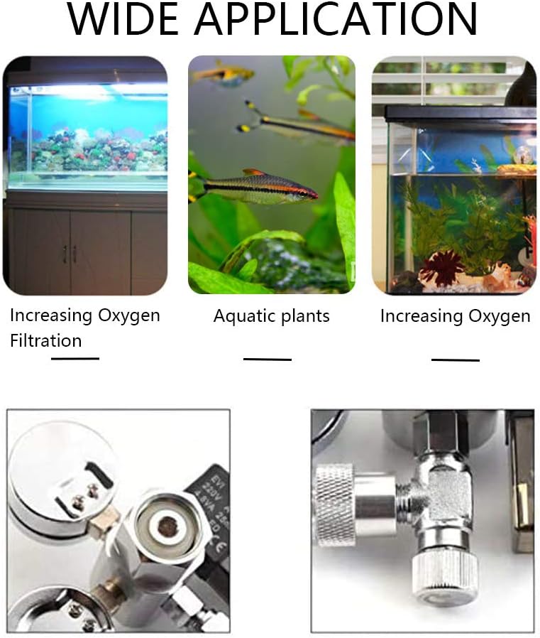 URCheers CO2 Pressure Reducer Dual Gauge with Solenoid Valve and Needle Valve for Aquarium