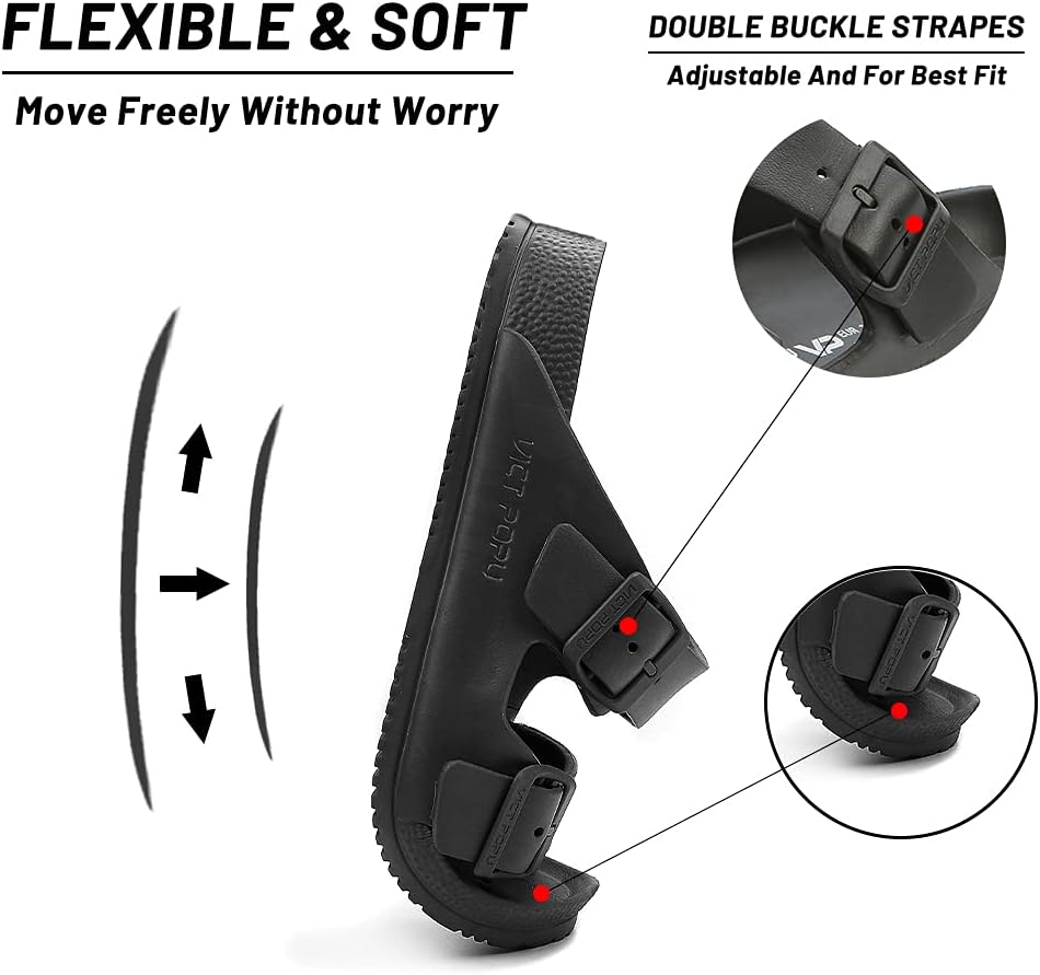 Adjustable Double Buckle Waterproof EVA Slides for Women