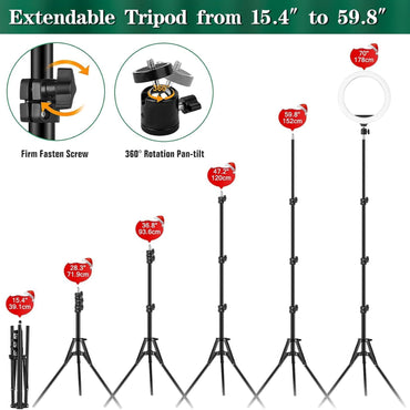 10‑Inch RGB LED Ring Light with Tripod and Phone Holder