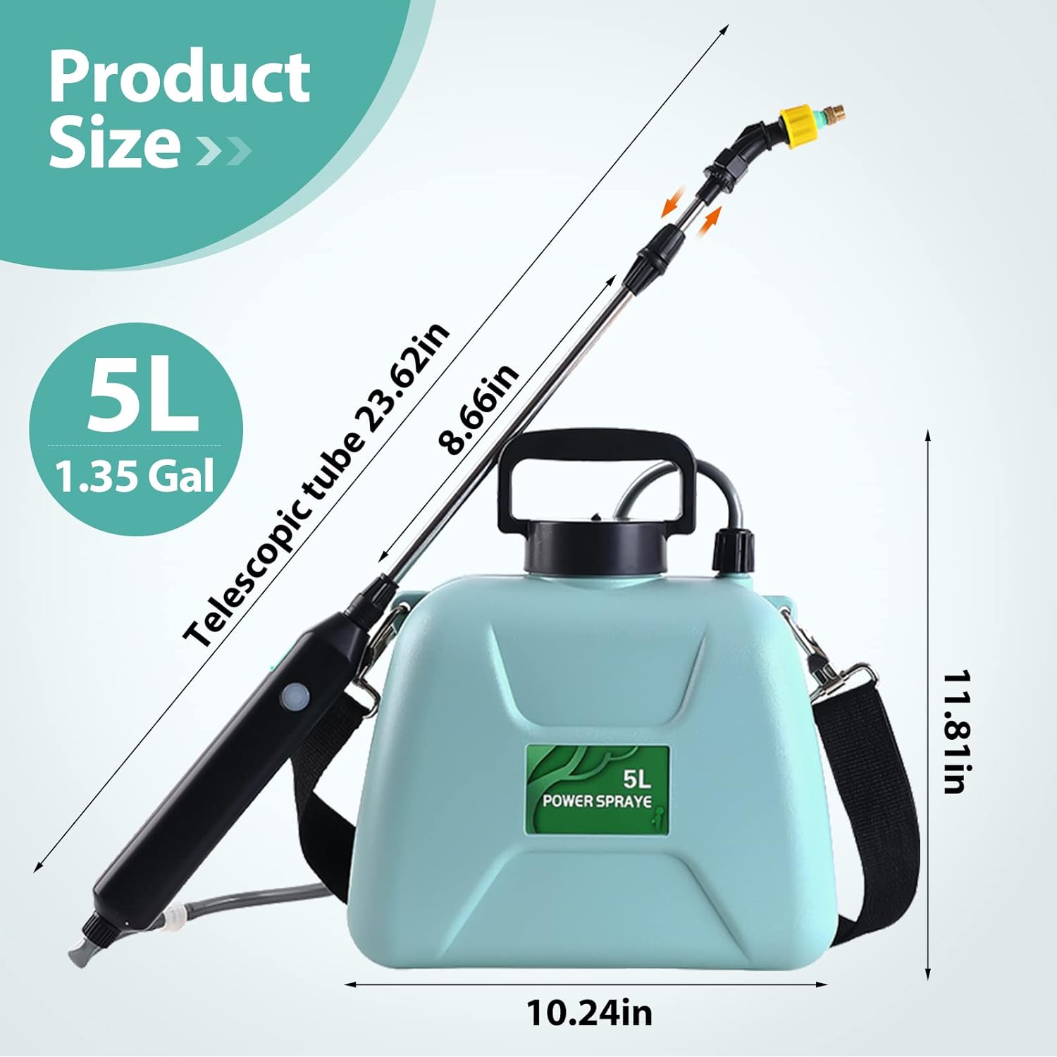 SideKing 5L Battery Electric Sprayer with Telescopic Wand