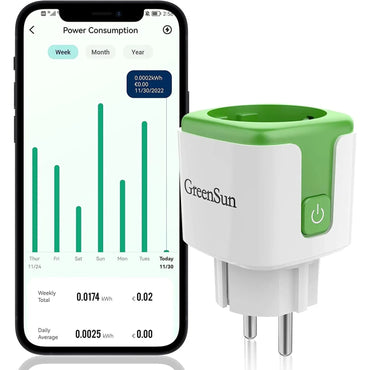 GreenSun WiFi Smart Socket with Energy Monitoring, Alexa Voice Control - Gomix Brands Outlet