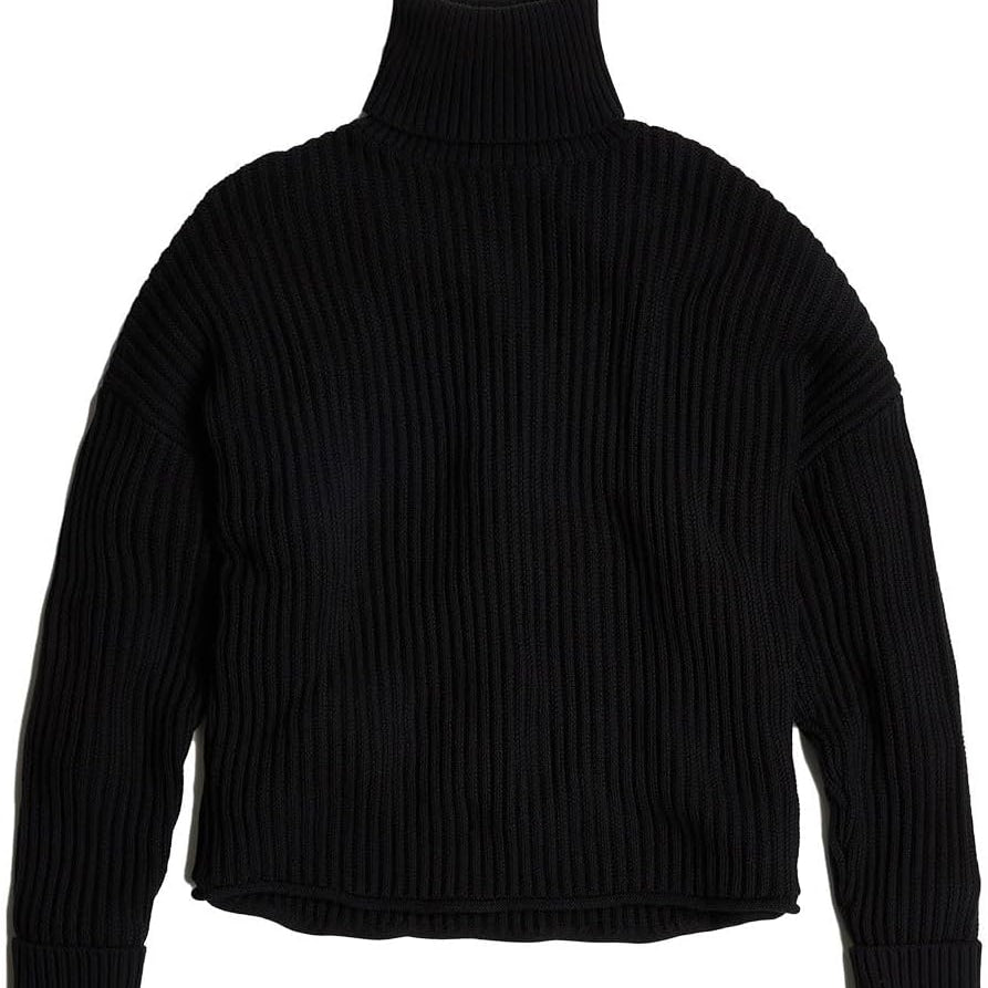 G-STAR Women's Loose Turtle Knit Sweater, Cozy Ribbed Collar
