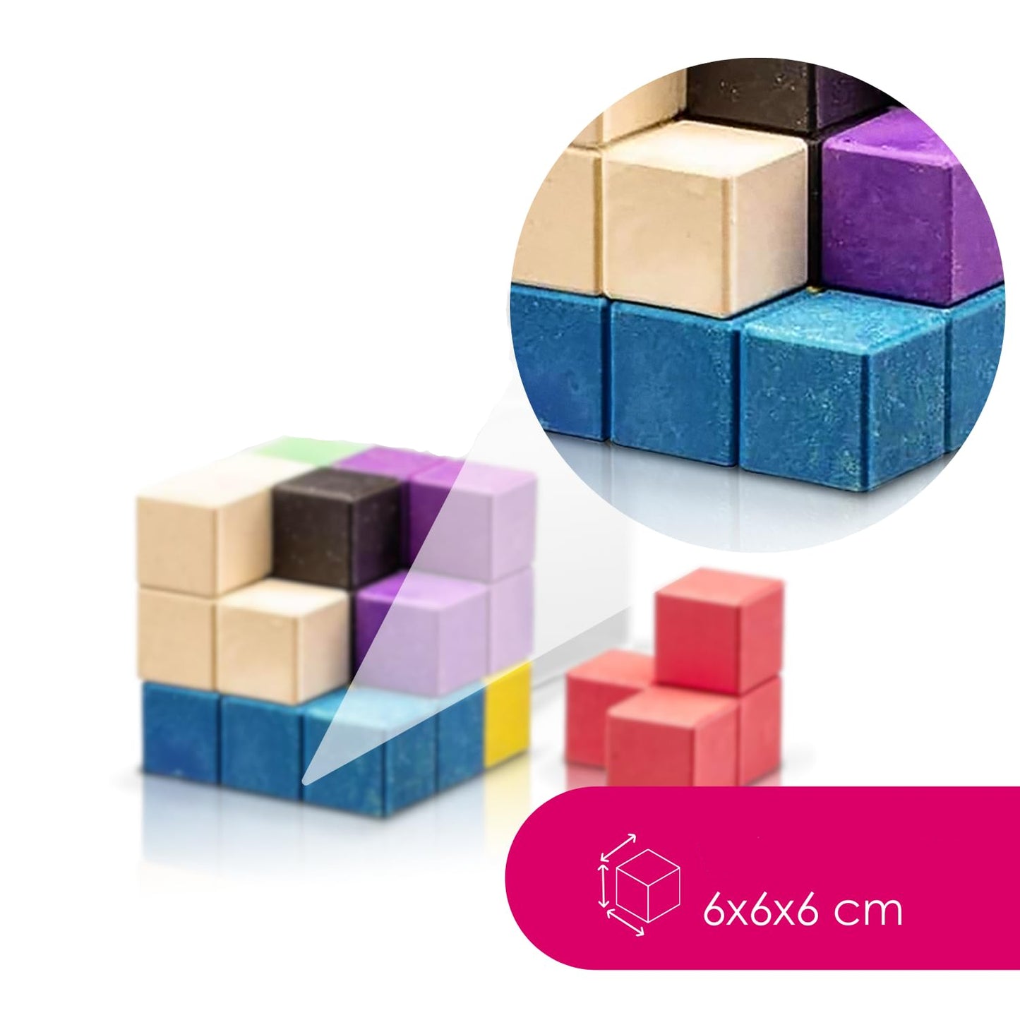 Wissner Multi-Color Soma Cube 6-Piece Educational 3D Puzzle