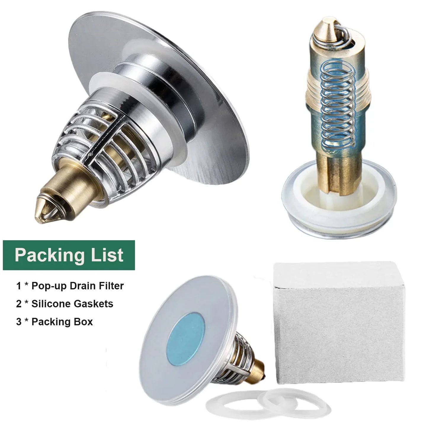 HIYOUNG Universal Pop-Up Sink Stopper – Anti-Clog Drain Filter for 1.06‑1.61" Holes - Gomix Brands Outlet