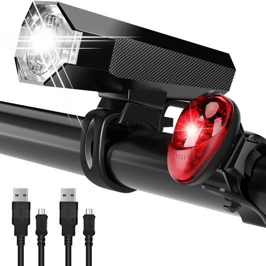 Realky LED Bike Light Set – Rechargeable Waterproof Front Rear - Gomix Brands Outlet