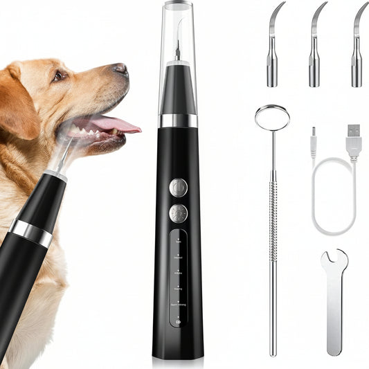 Love begans Ultrasonic Pet Teeth Cleaning Kit with 5 Modes for Dogs and Cats Black JY-C006