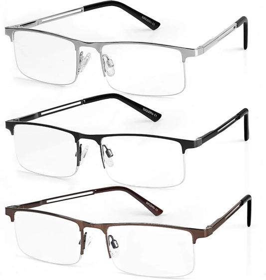 DJOLENSA 3‑Pack Light Blocking Reading Glasses for Men and Women - Gomix Brands Outlet