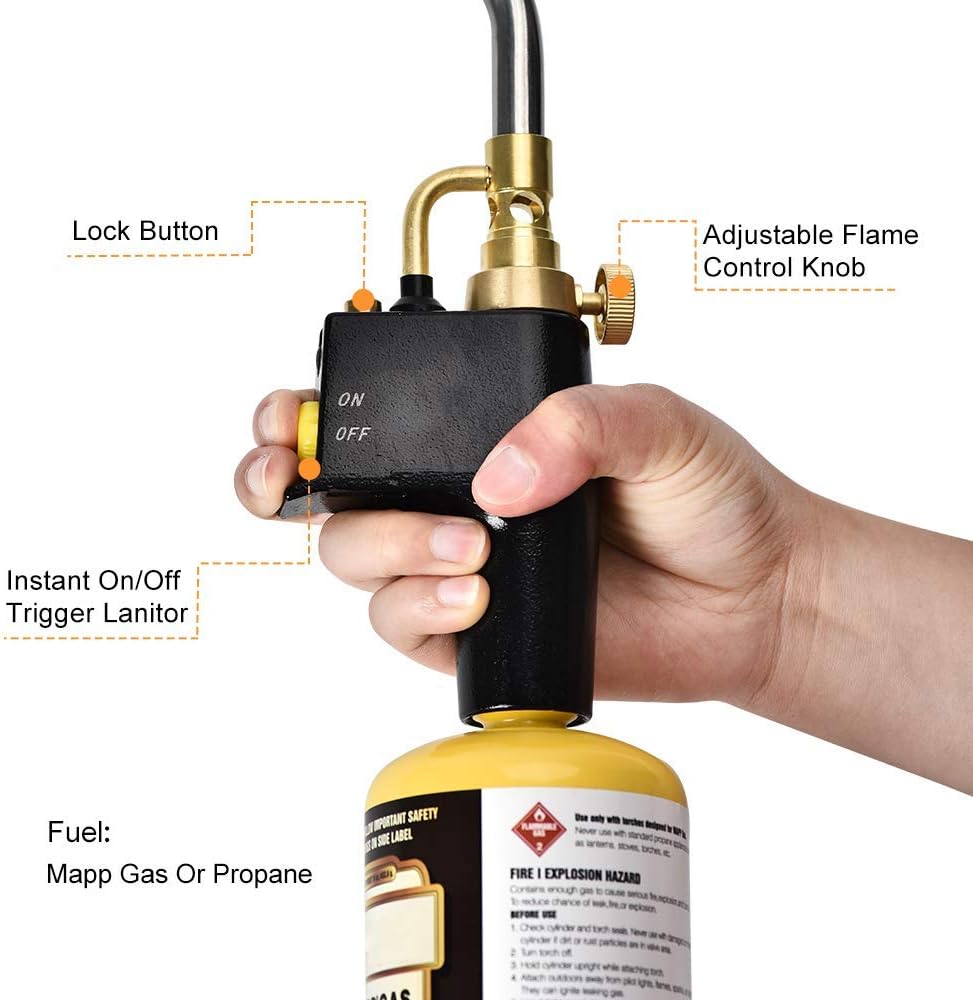 InLoveArts High-Intensity Propane Torch with 3 Replaceable Nozzles