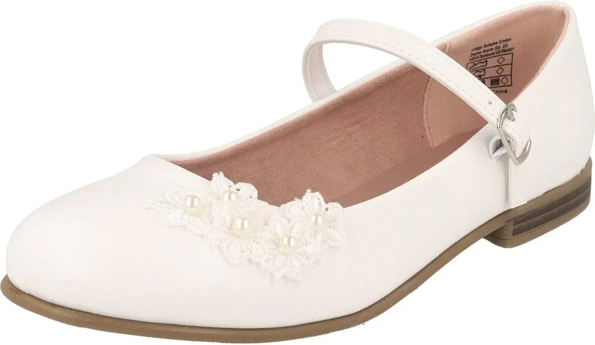 U&me Girls Shoes Ballerina Wedding White Flower - Gomix Brands Outlet