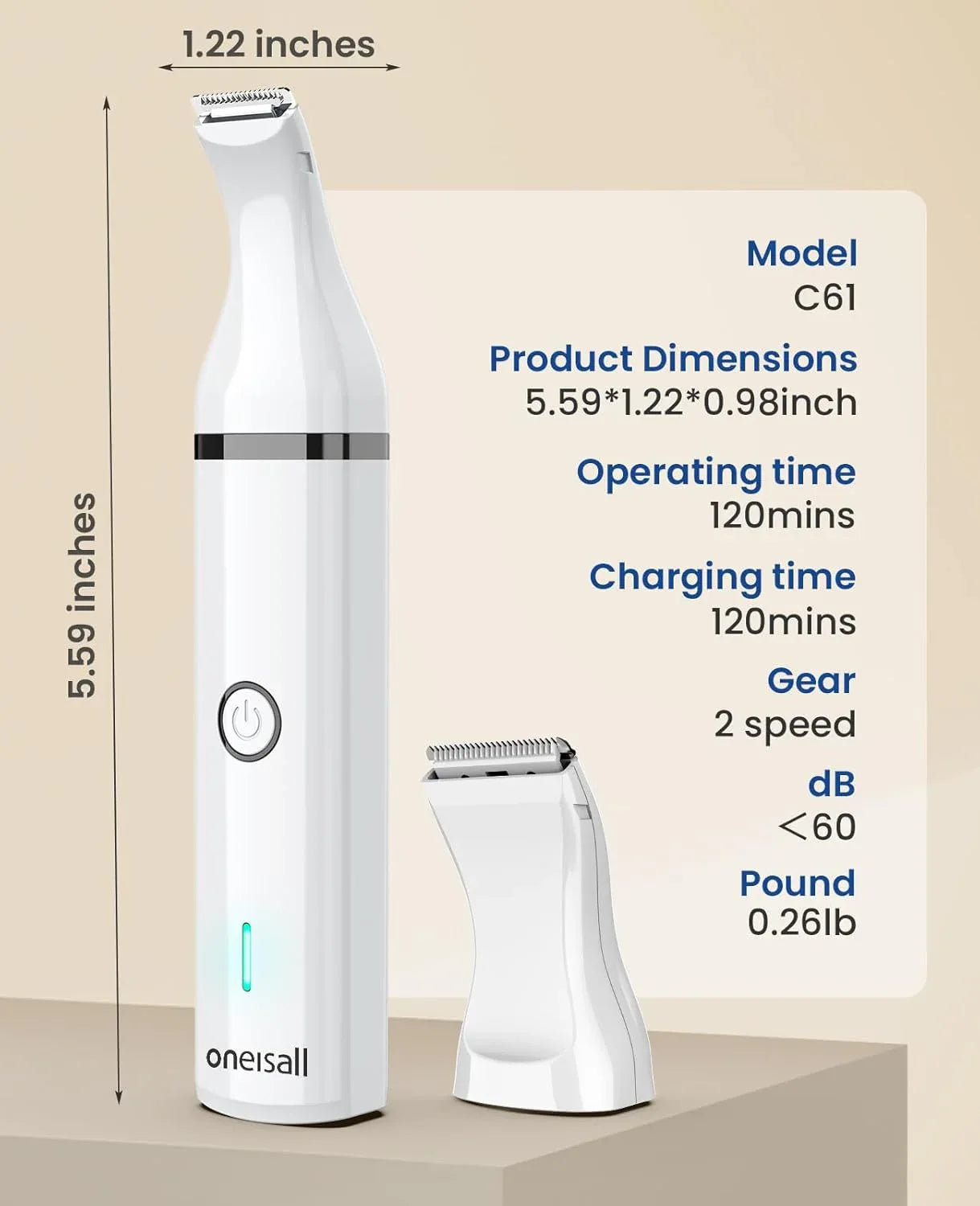 Ultra-Quiet Pet Paw Trimmer with Two Blades for Dogs and Cats - Gomix Brands Outlet