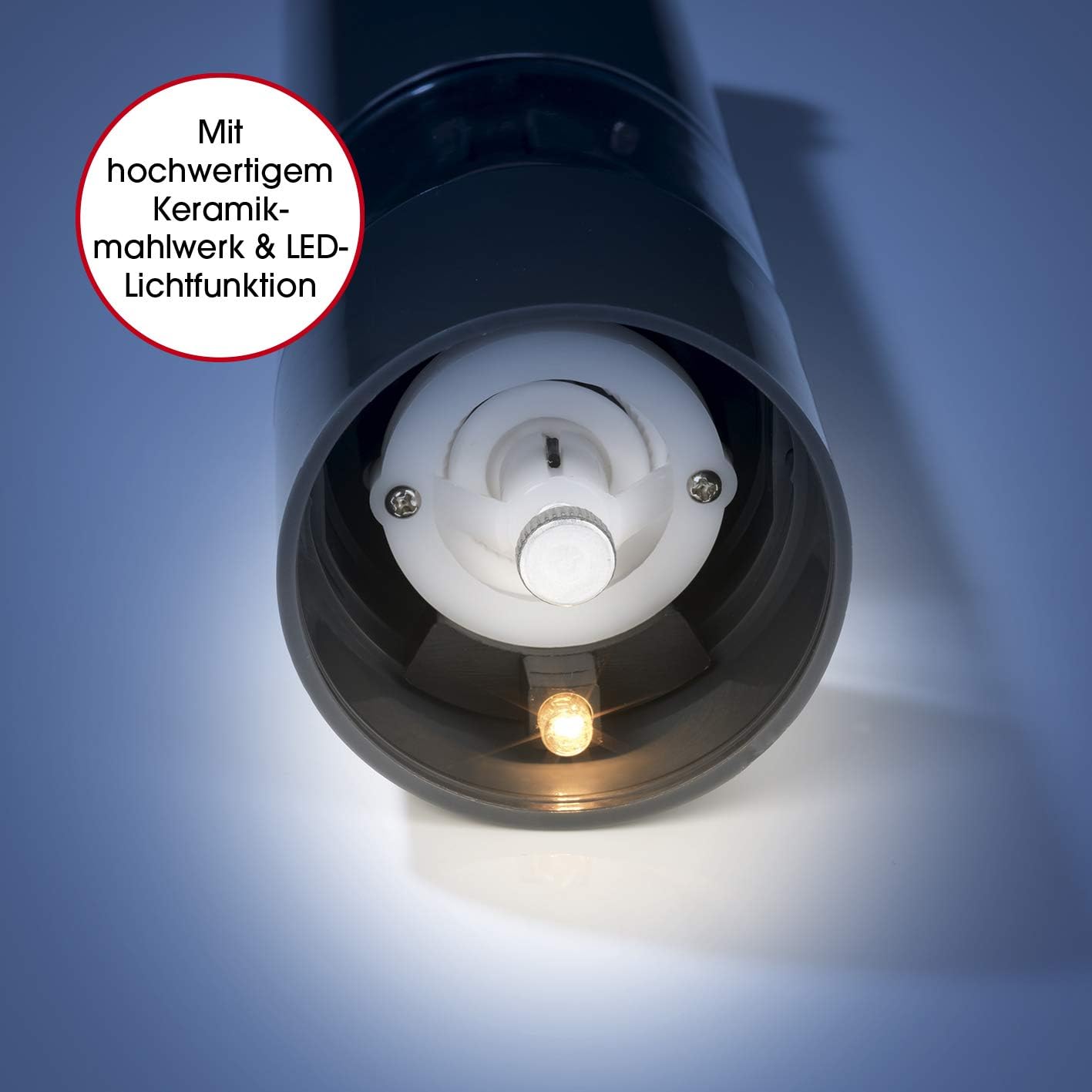 GOURMETmaxx Electric Salt and Pepper Mill with LED Light