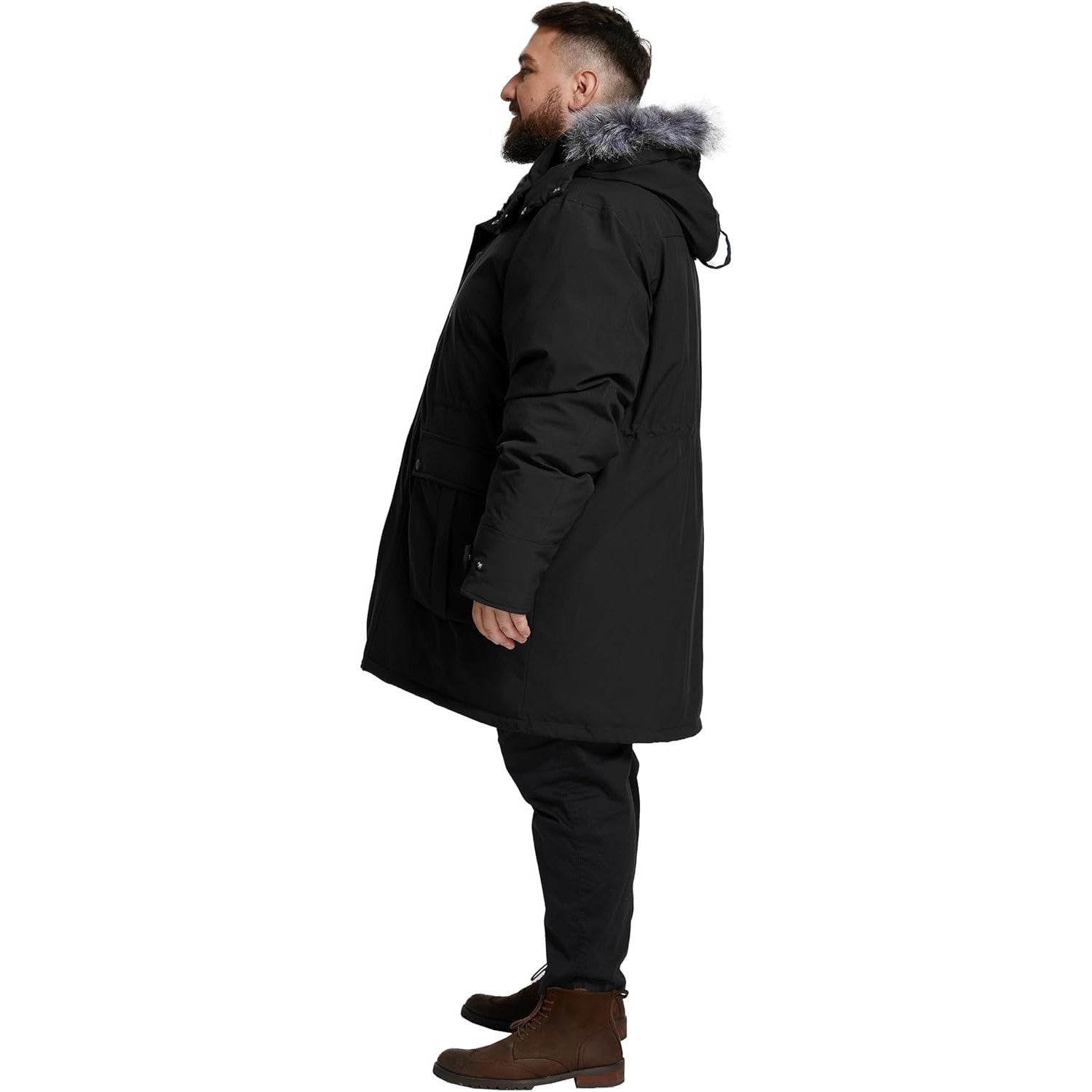 Wantdo Men's Big & Tall Winter Puffer Coat – Waterproof, Removable Hood, Long Parka