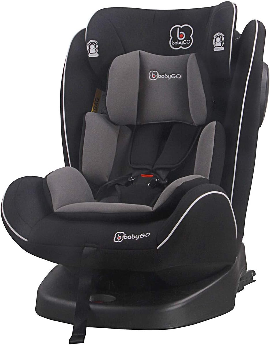 BabyGO Nova 360° IsoFix Car Seat - Black - (0-36 kg)