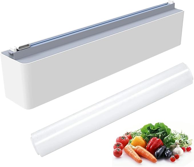 DEEMTON Magnetic Aluminium Foil & Plastic Wrap Dispenser with Cutter