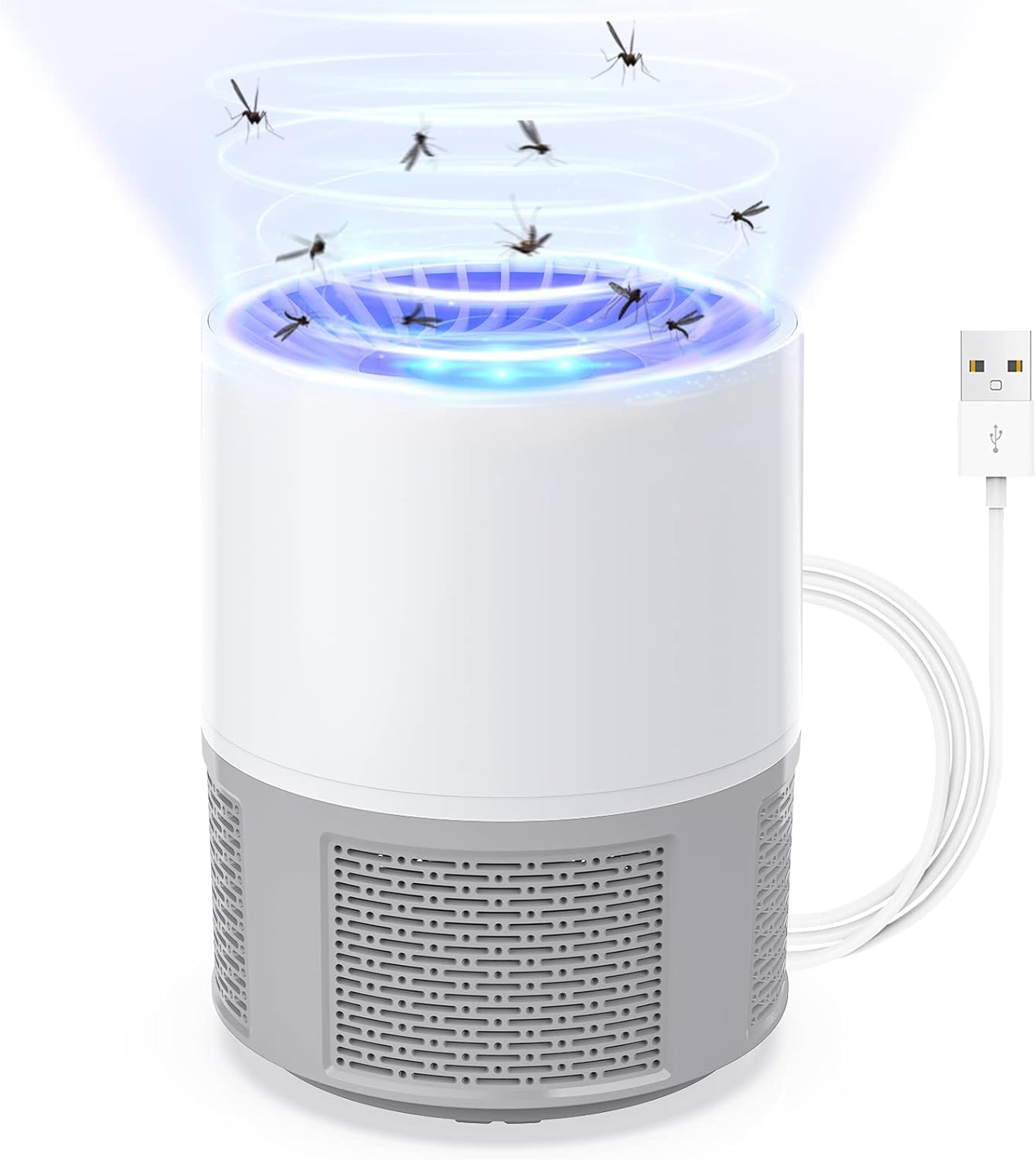 Aparatoo USB Electric Mosquito Killer Lamp with UV Light, Grey