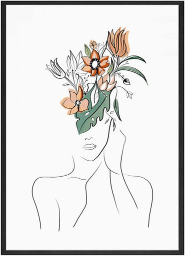 OTURRI Nordic Abstract Leaf Canvas Wall Art 40x60 cm Unframed