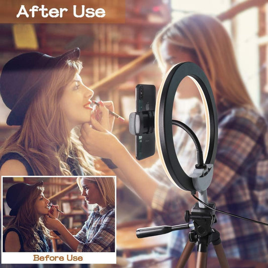 SPOY 10\" Selfie Ring Light with Tripod Stand Phone Holder