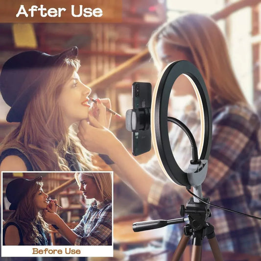 SPOY 10" Selfie Ring Light with Tripod Stand Phone Holder - Gomix Brands Outlet