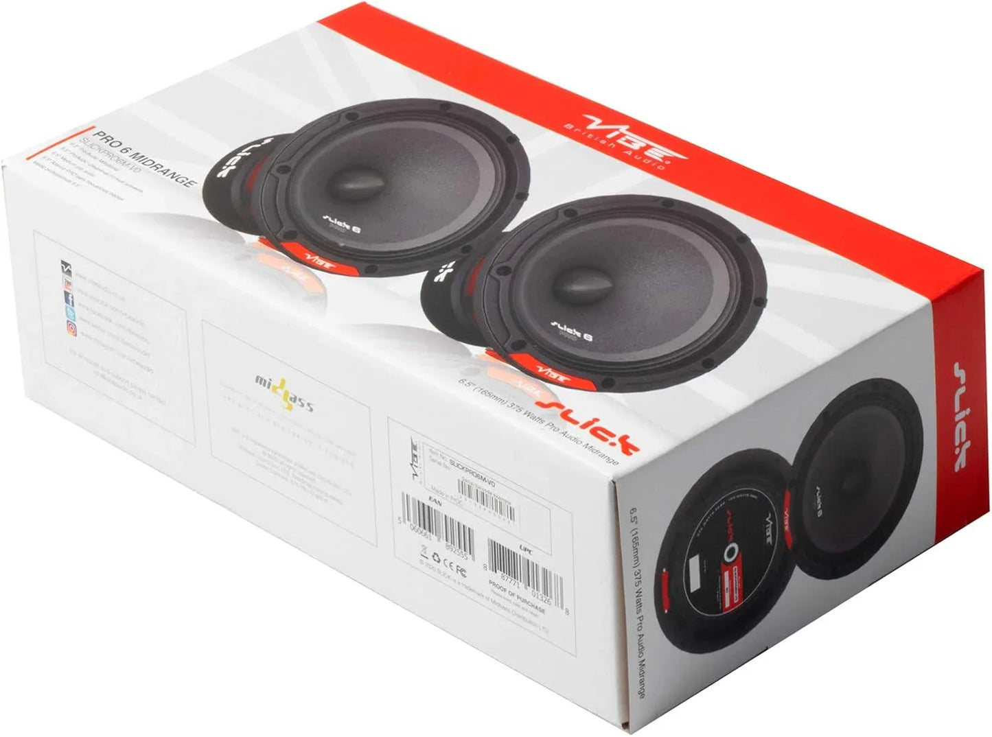 VIBE SLICK Pro Audio 6.5" Midrange Car Speaker Pair - Gomix Brands Outlet