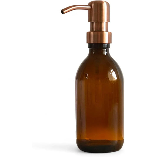 Avalon 250ml Amber Glass Soap Dispenser with Metallic Pump - Gomix Brands Outlet