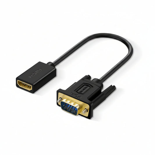 SHULIANCABLE HDMI Female to VGA Male Adapter 1080P 15CM Black