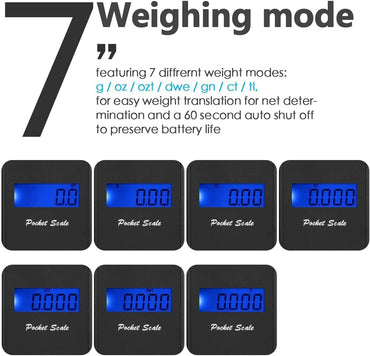 Foraco 500g Pocket Digital Scale with 0.01g Precision, Black