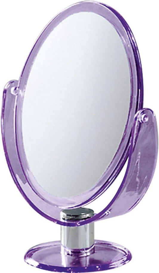 Gedy Lilac Oval Magnifying Mirror – 5x Makeup Mirror – Compact Tabletop