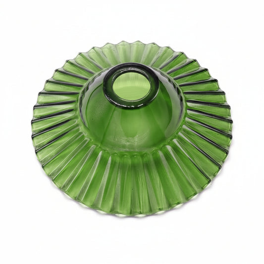 Wlmehujj Ribbed Floral Glass Pendant Light - Green