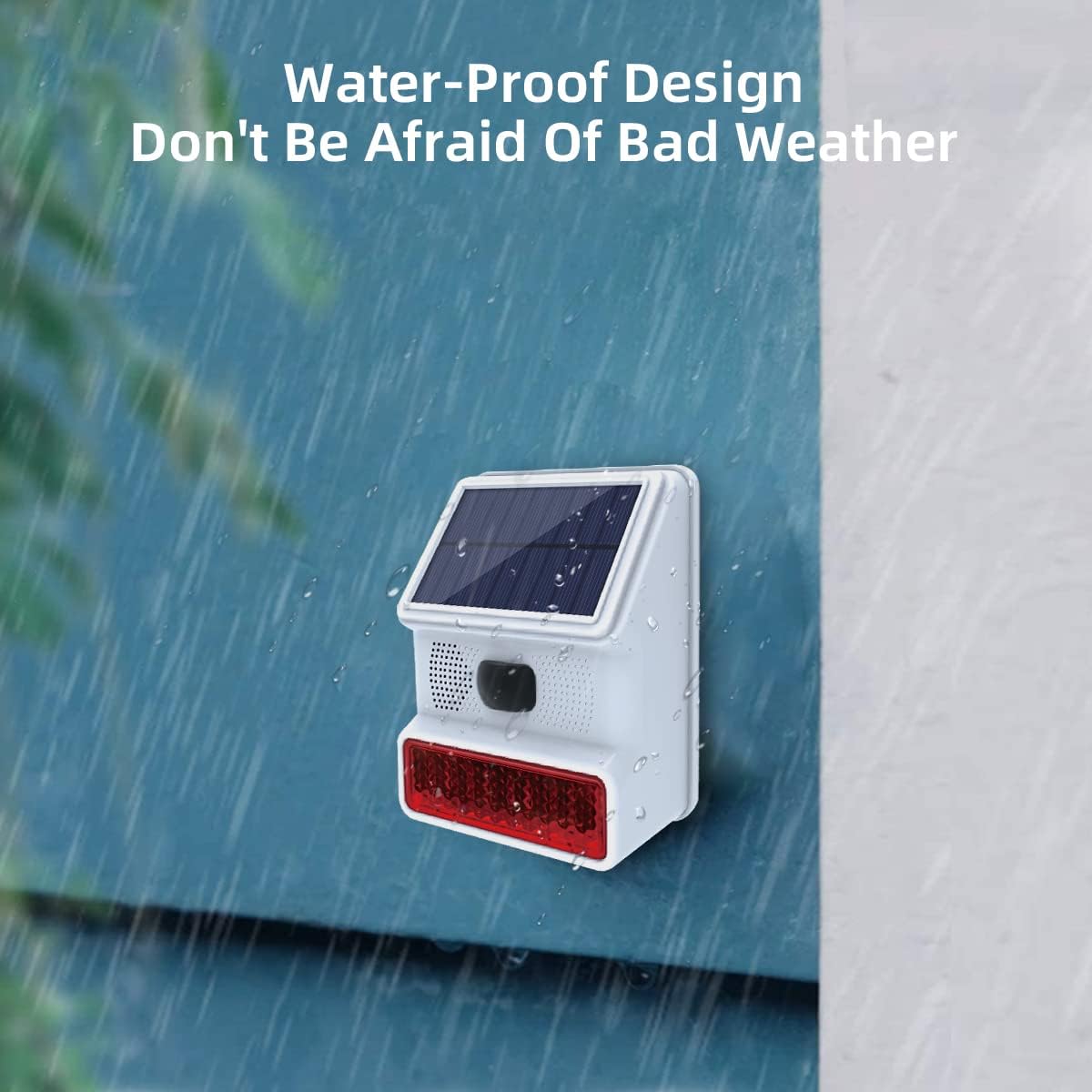 PGST Solar Outdoor Alarm Siren with LED Flashing Light Function 433 MHz