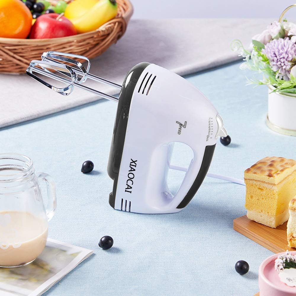 Leaflai 7-Speed 180W Stainless Steel Hand Mixer – Lightweight Dishwasher Safe