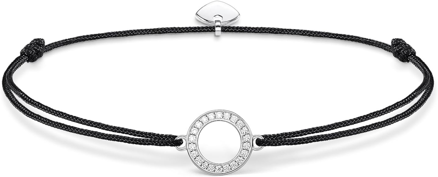 Sparkling Circle Charm Bracelet: Sterling Silver, Zirconia, Adjustable, Elegant, Dainty
